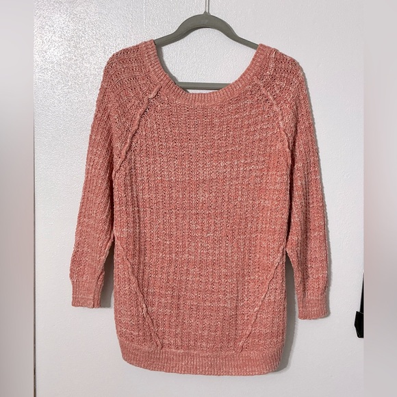 FREE PEOPLE Star Dune Sweater S 21” p2p Blush Coral $78 Retail EUC - Picture 7 of 10